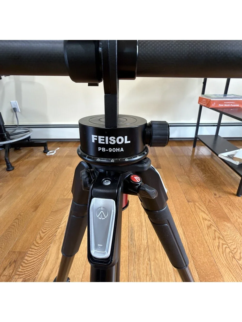 Manfrotto 055 Carbon Fiber Tripod w/ FEISOL PB-90HA Panoramic Head ( PB-90HA)